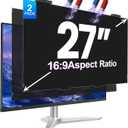 2Pack Magnetic 27 Inch Privacy Screen for Computer Monitor 16:9 Aspect Ratio, Hanging Removable Anti-Blue/Glare Protector Film, Anti Spy Desktop Security Private Filter 27in
