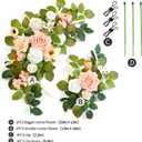 Wedding Decor (Pack of 2) Welcome Sign Flower Backdrop Garland for Ceremony Reception Wall Easel Home Decoration Entryway Faux Outdoor Board Head Table Decor (Flesh Pink & White)