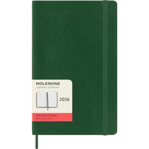 Moleskine Classic 12 Month 2026 Daily Planner, Soft Cover, Large (5" x 8.25"), Myrtle Green, 400 pages