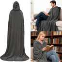 Wearable Blankets Hoodie for Women and Men Birthday Gifts for Women Men Fleece Hooded Blanket for Adult Large Grey Mom Dad Great Birthday Christmas Gifts Idea(70 * 62in)