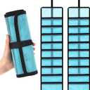 2 Pcs Roll up Fishing Lure Wraps Bag Lure Sleeves Bait Storage 10 Pocket PVC Mesh Protective Cover Tackle Storage Bags & Wraps for Saltwater & Freshwater Fishing(Blue)