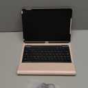 INFILAND Keyboard Case for iPad 9th/8th/7th Generation 10.2 Inch, 7-Color Backlight & High Precision Trackpad, Slim Detachable Folder Style Keyboard Case with Pencil Holder (Rose Gold)