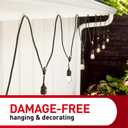 Command Outdoor Light 4 Pack of 16 Clear Clips and 20 Strips, Damage Free Hanging with Adhesive Strips, Wall Clips for Hanging Outdoor Lights and Cables Outside
