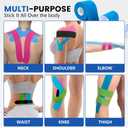 5 Rolls Kinesiology Tape, 5 Colors 2 inch x 16.4 Feet Waterproof Athletic Tape, Uncut Kinetic Tape, Elastic Muscle Tape, Sports Tape, Knee Tape for Exercise and Daily Use