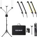 50W Double Arm LED Photography Video Light Beauty Lash Tattoo Lamp
Dimmable Studio Lighting with Stand, Phone Holder, Remote Control, Bag Esthetician Light for Makeup Artist, Eyebrow, Manicure