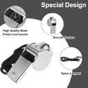 Stainless Steel Whistle Bulk with Lanyard, Loud, Clear Sound Metal Referee Whistle Bulk Sports Whistles