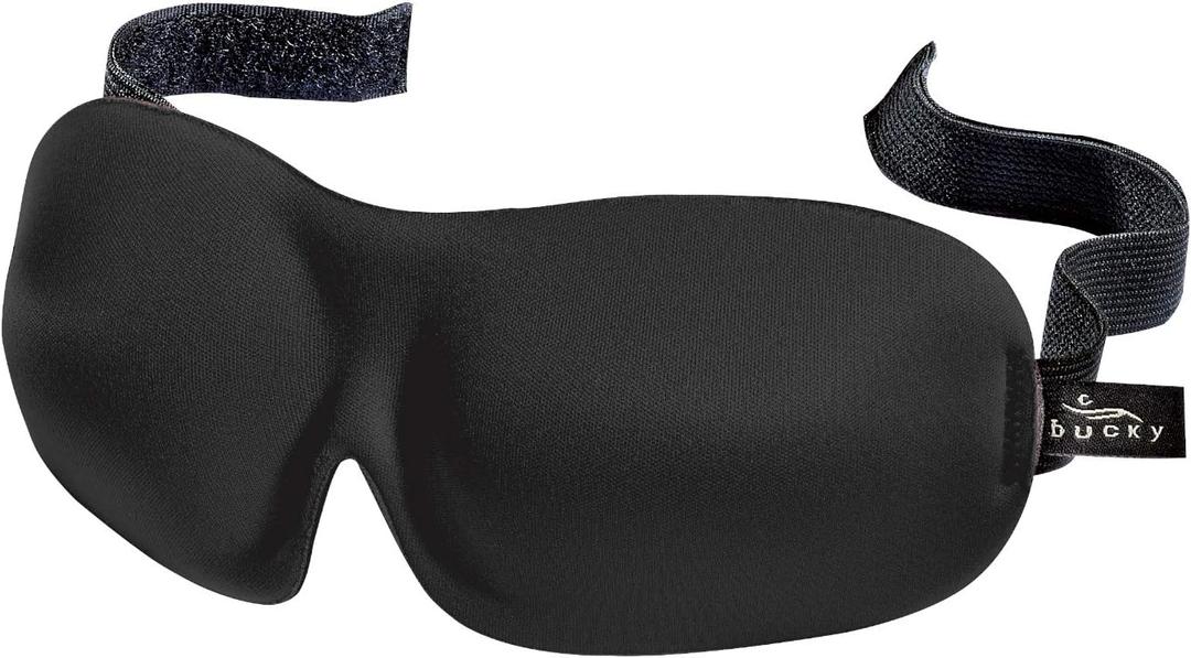 Bucky 40 Blinks Comfortable Contoured, No Pressure Eye Mask for Travel & Sleep Eye Mask, Black