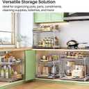 Pull out Cabinet Organizer, 2 Tiers 15"W X 21"D, Heavy Duty Smooth Sliding Under Cabinet Shelves for Pots and Pans, Full-Extension Roll out Drawers, Slide out Organization for Home Kitchen Pantry