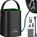 Tire Inflator Portable Air Compressor, 150PSI Compact Air Pump for Car Tires, Bicycle, Motorcycle, Ball - Rechargeable Tire Inflator with Pressure Gauge