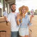 PU Leather Passport Wallet with Card Holders, Zippered Coin Pocket & Cash Slot, Slim Travel Passport Holder for Men & Women (White)