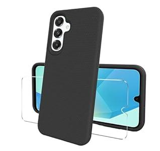 Starhemei for Galaxy A16 5G Case, &Glass Screen Protector, Shock Absorption Double Layer Rubber Case Full-Body Protective Phone Cover for Samsung Galaxy A16 5G 2025 (Black)