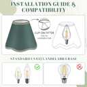 VIHOSE Set of 6 3'' Top x 6'' Bottom x 5'' High Lamp Shade with Petal Edge, Fabric Scalloped Lampshade, for Floor Wall Table Lamps Living Room Bedroom Easy Assembly(Dark Green)