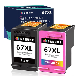 Remanufactured Ink Cartridge Replacement for HP Ink 67 67XL Black Color Combo Pack for Deskjet 2755e 2700e 2752 2742e 4155e 4100e 4158e 4152e 4500 Envy 6055e 6055 6455 6455e 6452e Printer