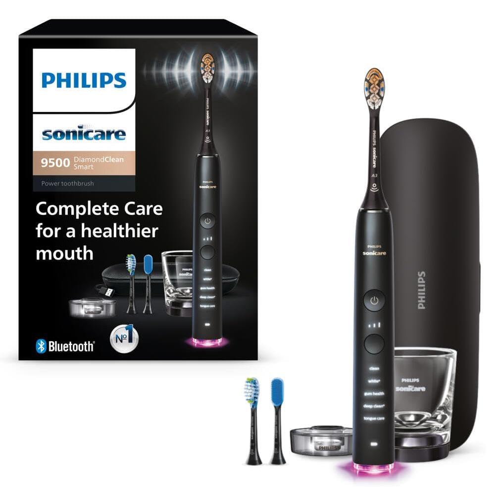 Philips Sonicare DiamondClean Smart 9500 Rechargeable Electric Power Toothbrush, Black