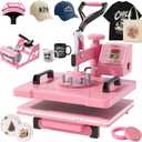 Seeutek Heat Press Machine, 5 in 1 Heat Press for T Shirts, Hat,12x15 Inch