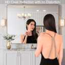LOAAO 48X36 Gold Bathroom Mirror, Rounded Rectangle Gold Frame Mirror, Brushed Gold Bathroom Vanity Mirror Wall-Mounted, Anti-Rust, Tempered Glass, Hangs Horizontally or Vertically