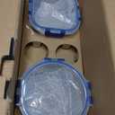 COOK WITH COLOR Premium 32-Pc. Borosilicate Glass Food Container Set with Dividers - 4 Rectangles, 8 Rounds, 4 Squares - Leakproof Lids - Meal Prep, Storage, Ombre Blue