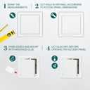 6" x 6" White Metal Access Panel - Wall Access Panel for Drywall - Hidden Wire Cover for Wall Covering Panels - Plumbing, Electricity, Heating Alarm, Bathroom, Dry Wall Hole Cover