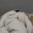 Bedsure Comforter Set Queen Size - Cotton Fabric with Microfiber Inner Fill, Linen Color Soft Bed Set for All Seasons, 3 Pieces, 1 Comforter (90" x 90") and 2 Pillow Cases (20" x 26")