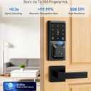 Smart Deadbolt Lock with 2 Lever Handles, Keyless Entry Door Lock Set, Fingerprint, Touchscreen Keypad, APP Control, Temporary Passcode, Auto Lock, IP54 Waterproof, Easy Install for Front Door