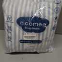 MooMee Striped Duvet Cover Set 100% Washed Cotton Linen Like Textured Breathable Durable Soft Comfy (Cornflower Blue White Classic Stripes, Queen 90"x90")