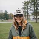 You Look Like You Love Me Hat, Funny Vintage Trucker Hats for Women Men, Trendy Embroidered Snapback Baseball Caps (Beige)