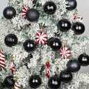 24ct Christmas Balls Ornaments, 2.36 Inch Christmas Tree Balls Ornaments, Decorative Baubles Decorations for Xmas Tree Decor Holiday Party, Black