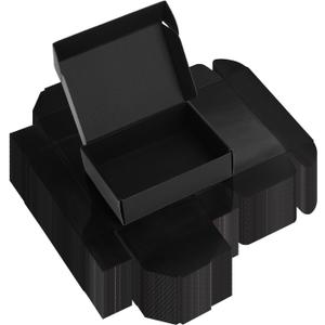 Rempry 40 Pack 7x5x2 Inches Black Shipping Boxes, Cardboard Corrugated Mailer Boxes for Packaging Small Business, Small Gift Boxes for Mailing Present