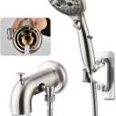 Bathtub Faucet with Sprayer, Tub Spout with Diverter Fits Threaded 1/2" or 3/4" IPS,Brushed Nickel