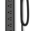  Power Strip Surge Protector-5 Widely Spaced Outlets 3 USB Ports(1 USB C Port),1250W/10A with 5Ft Extension Cord, Power Strips with Surge Protection, Wall Mount for Home Office,Black