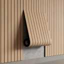 YU LI 3DH Peel and Stick PVC Slat Wall Panel 118"x15.75" Self-Adhesive Thick Faux Oak Wood Grain Wallpaper Panel 3D Soundproof Wall Panels for Walls & Ceilings