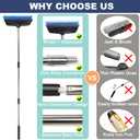 52" Car Wash Brush with Long Handle | Built-in Rubber Squeegee & Rubber Bumper | Lightweight extendable Handle | Soft Bristle Brush for Car, RV, Boat, Solar Panel, Deck Washing