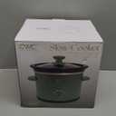 COOK WITH COLOR 2QT Mini Electric Round Slow Cooker - Adjustable Settings, Removable Stoneware Pot, Tempered Glass Lid, Dishwasher Safe, Cool-Touch Side Handles, Dark Sage