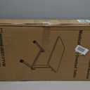 Vaunn Medical Pneumatic Adjustable Overbed Bedside Table with Wheels (Hospital and Home Use) (Black)