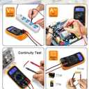 Digital Multimeter Voltmeter Battery Voltage Multi Tester Continuity Ohm Volt Amp DC AC Current Resistance Diodes 2000 Counts Electrical Test Meter with Leads Backlight LCD Display