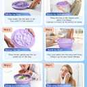 Face Bowl for Ice with Built-in Ice Tray  Collapsible Silicone Facial Ice Bath Bowl for Cold Plunge Therapy, Skin Tightening & Acne Relief  Portable Spa Tool for Home & Travel(Purple)
