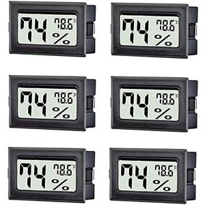 TASOGEN 6 Pack Mini Digital Thermometer Hygrometer,Indoor Temperature and Humidity Gauge Meter Monitor Fahrenheit (℉) for Home,Greenhouse,Jars