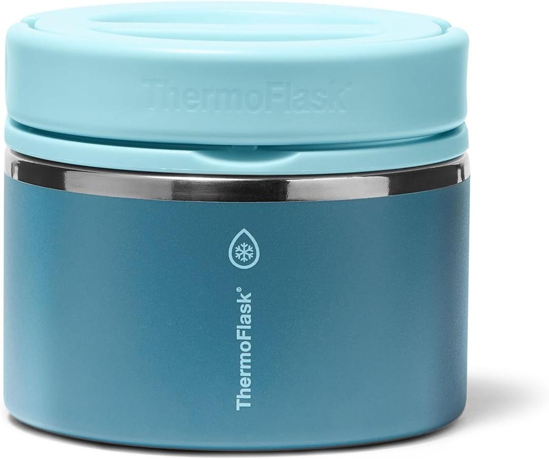 ThermoFlask 12 oz Double Wall Insulated Food Jar, Ocean Mist