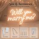 Will You Marry Me Neon Sign, Warm White LED Light Up Letters, 30 x 16.7 in