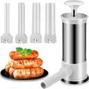 Sausage Stuffer Manual Sausage Maker Machine with 4 Stuffing Tubes 2.2LB