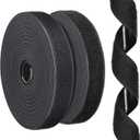 1 Inch x 11.5 Ft Strips with Adhesive, Nylon Self Adhesive Heavy Duty Strips, Double Sided Sticky Back Fastener Roll Tape for Home Office School Car and Crafting Organization Black