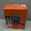 Karaoke Machine, Portable Bluetooth Speaker with 2 Wireless Microphones for Adults & Kids with Lights, Karaoke Microphone with PA System Supports USB/TF/REC/FM/AUX for Home Party Home System Packages (Black)