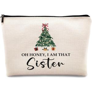 kdqua Sister Gifts Makeup Bag, Best Sisters Gifts for Christmas from Bother, Sister Gift for Christmas Birthday from Sisters Bags Zipper Pouch Travel Organizer Toiletry Bag Cosmetic Bags