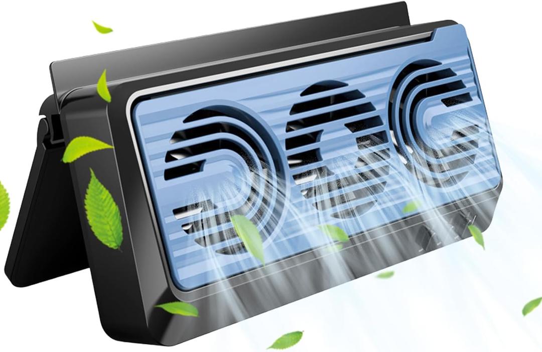 Car Solar Powered Exhaust Fan - 180 Vehicle Ventilation Fan with Three Air Outlet (Black-Blue)