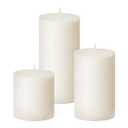 White Unscented Pillar Candles 3-Pack – Dripless & Smokeless, Long-Burning Thick Candles (2",3",4" Heights) for Weddings, Home Decor & Serene Ambiance