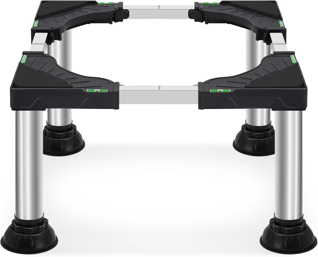 Nefish Height 11"-12" Mini Fridge Stand Heavy Duty Washer and Dryer Stand Pedestal for 19-27 Inch Appliance Washing Machine Stand Base Laundry Pedestal Universal Platform with 4 Strong Feet