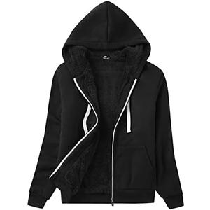 SWISSWELL Hoodies for Women Winter Fleece Sweatshirt - Full Zip Up Thick Sherpa Lined Hooded Jacket, Medium