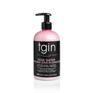 tgin Rose Water Smoothing Leave In Conditioner for Curly, Coily and Wavy Hair, with Acai Berries, Moisturizes and Detangles Dry, Brittle Hair, 13 oz