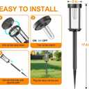 Sparkblaze 11 Pack Solar Pathway Lights Outdoor, Modern Classic Solar Garden Lights, Auto On/Off Landscape Lighting for Yard, Lawn, Patio, Walkway, Waterproof Solar Stake Lights. (12, Warm White)