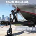 8" Spoke Wheel Trailer Jack, 10" Vertical Movement, 1500 lbs, for RV, Boat, Trailer and More, Black